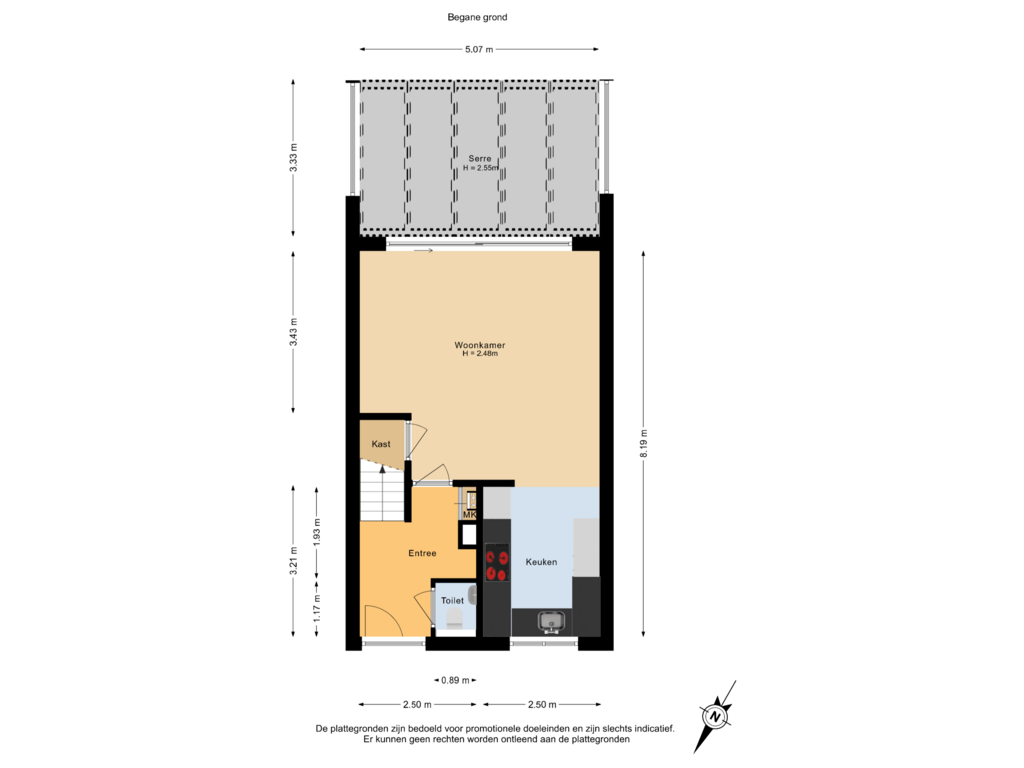 Bekijk plattegrond van Begane grond van Truffautstraat 7