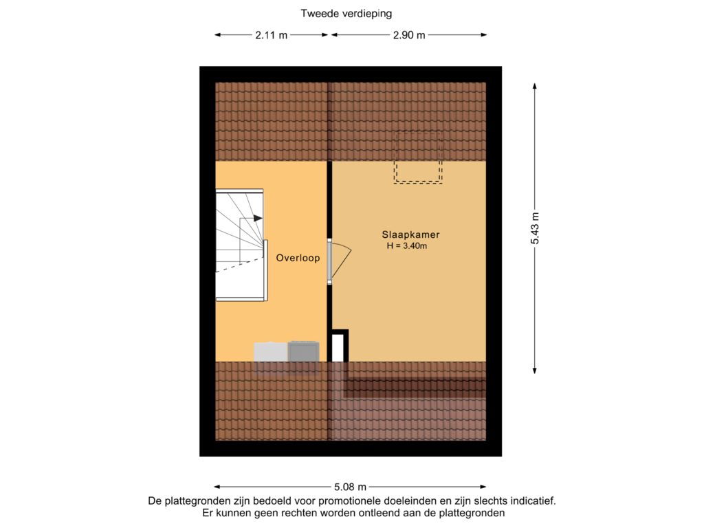 Bekijk plattegrond van Tweede verdieping van Truffautstraat 7