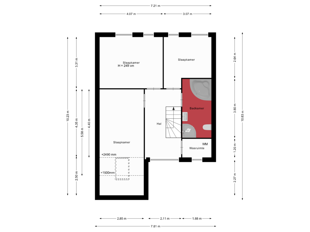 Bekijk plattegrond van Eerste verdieping van Spanderswoudstraat 34