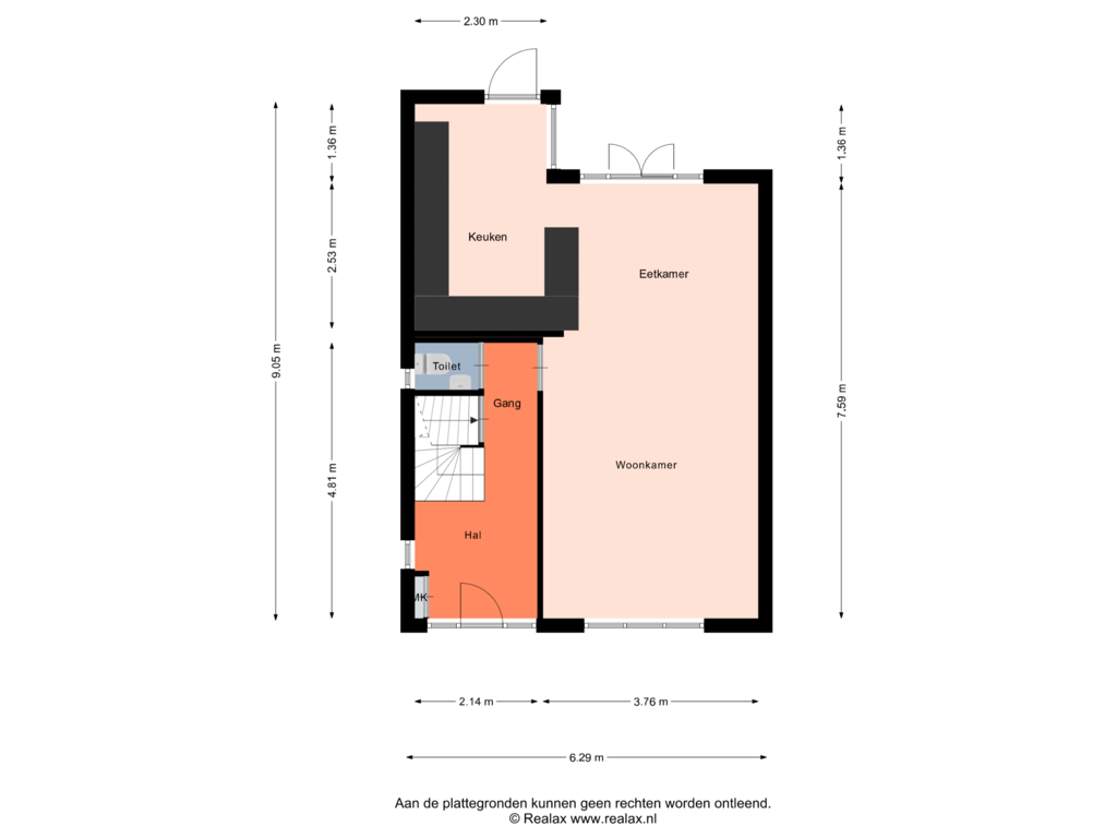 Bekijk plattegrond van Begane grond van Frederik Hendriklaan 14