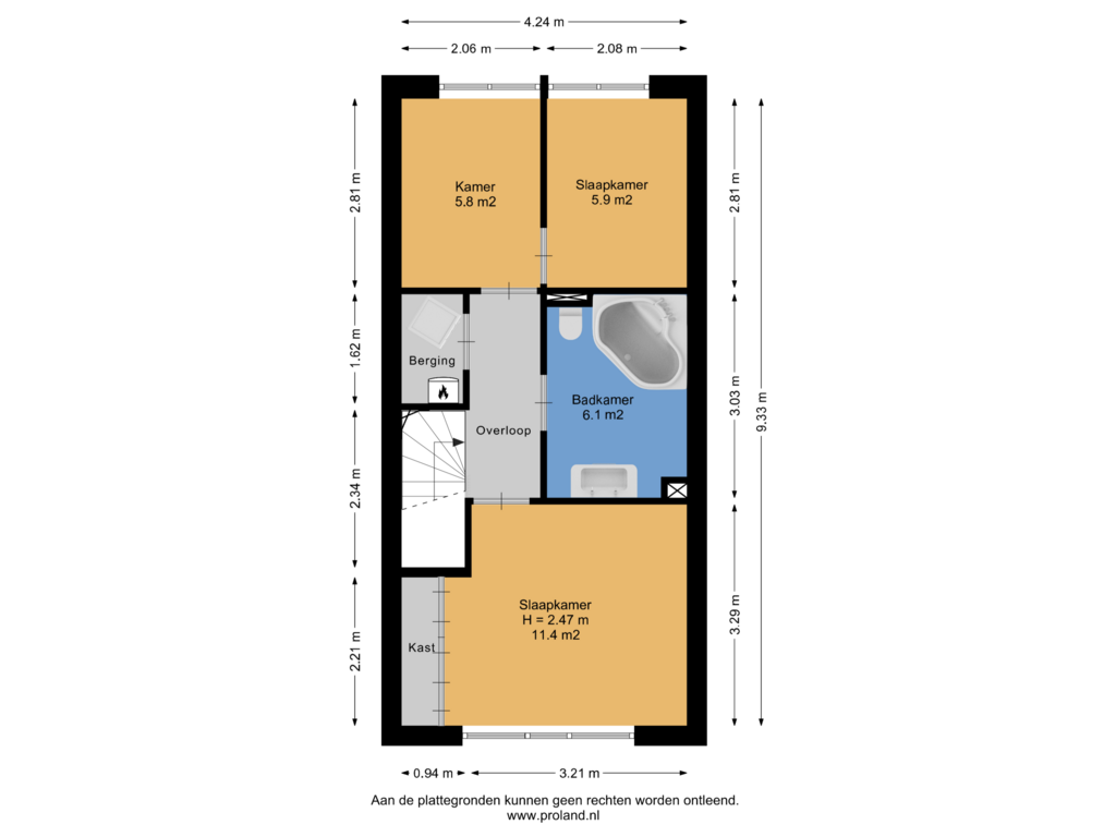 View floorplan of 1e Verdieping of Keerkade 36