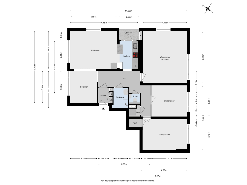 View floorplan of Appartement		 of Segbroeklaan 216