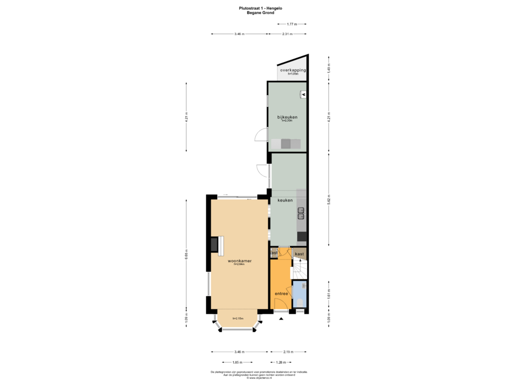 View floorplan of BEGANE GROND of Plutostraat 1