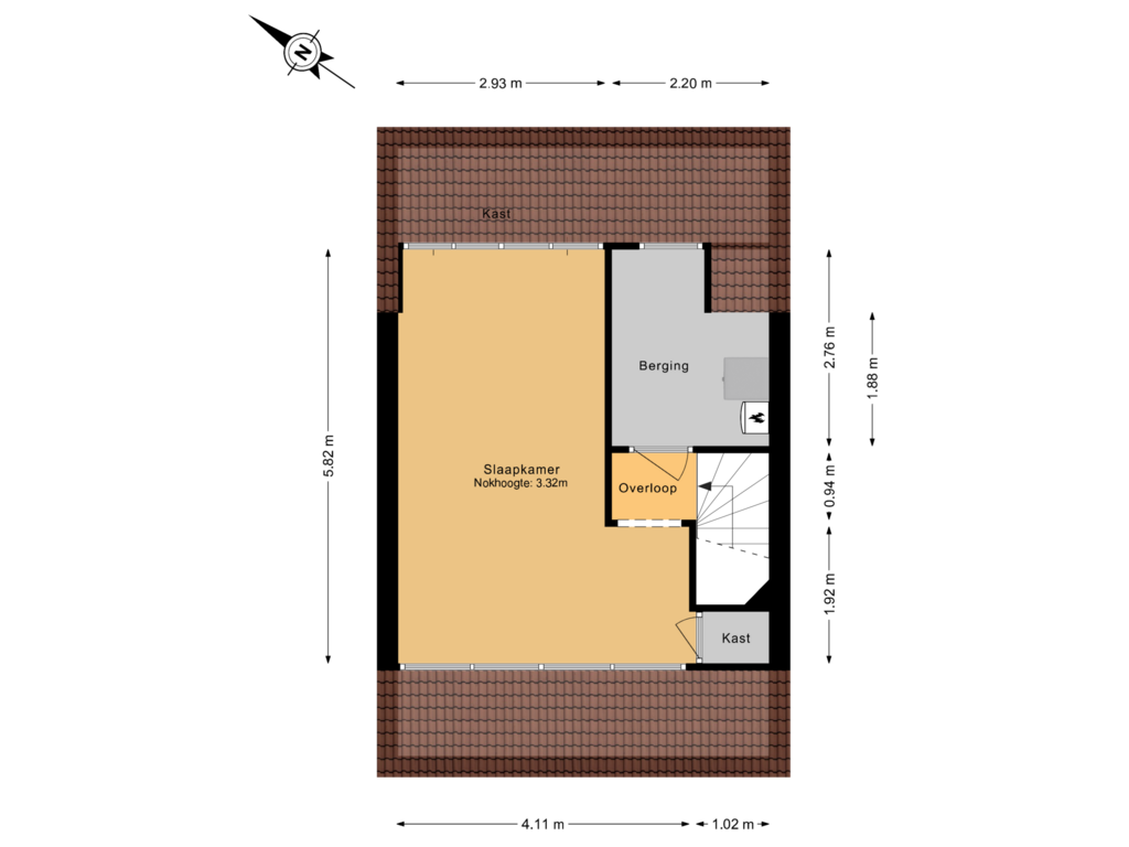 View floorplan of 2e verdieping of Esdoorndreef 104