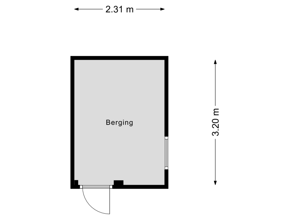 Bekijk plattegrond van Berging van Bergstraat 23