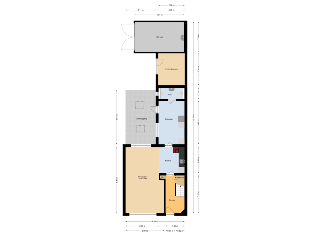 Bekijk plattegrond van Begane grond van Anemoonstraat 3