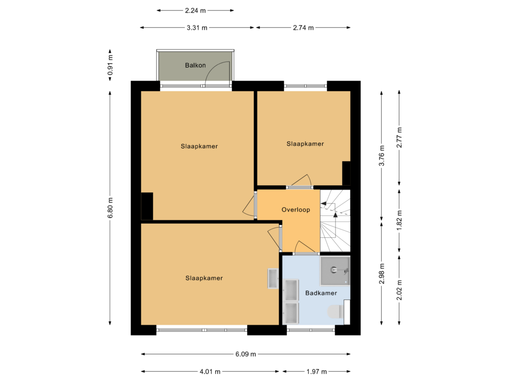 Bekijk plattegrond van Eerste verdieping van Anemoonstraat 3