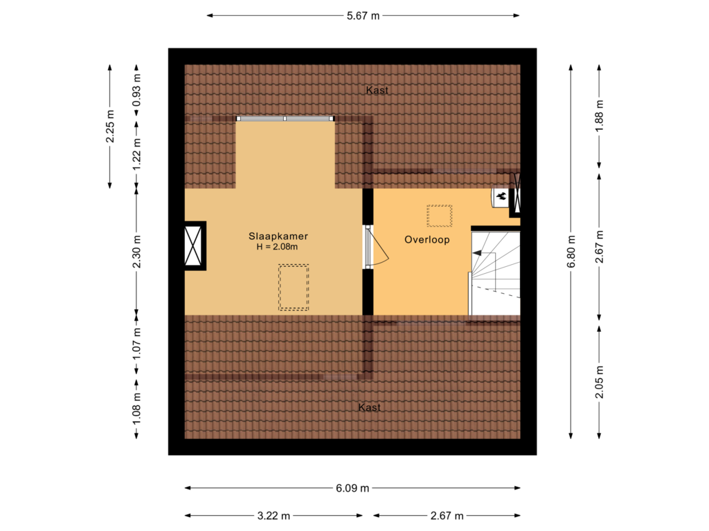 Bekijk plattegrond van Tweede verdieping van Anemoonstraat 3