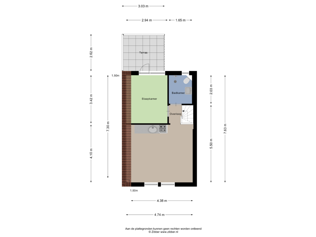 Bekijk plattegrond van Eerste verdieping van Prins Hendrikstraat 92-A