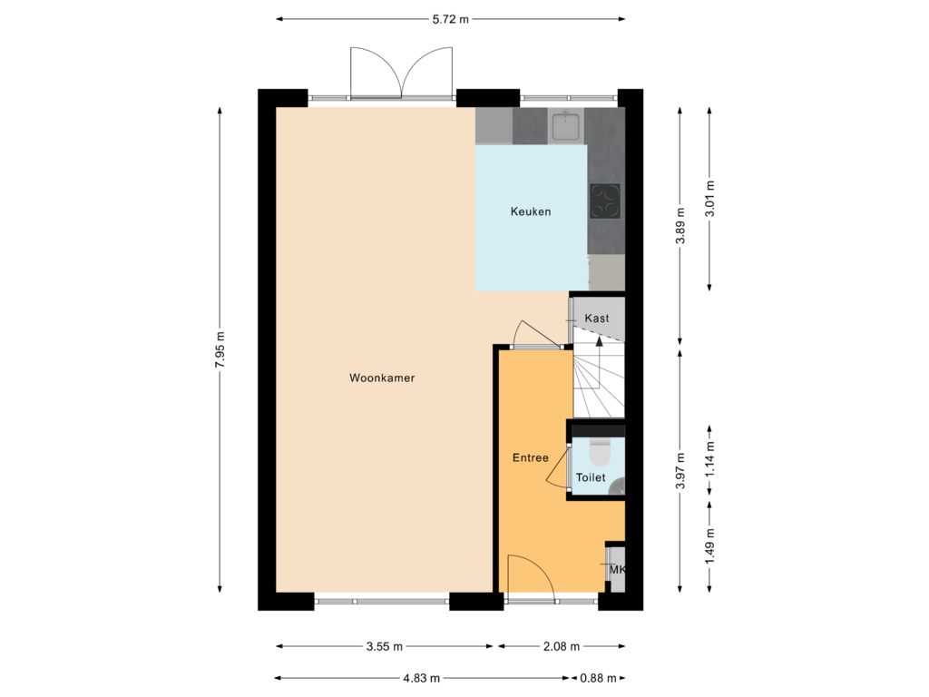 Bekijk plattegrond van Begane grond van De Vuyk 28