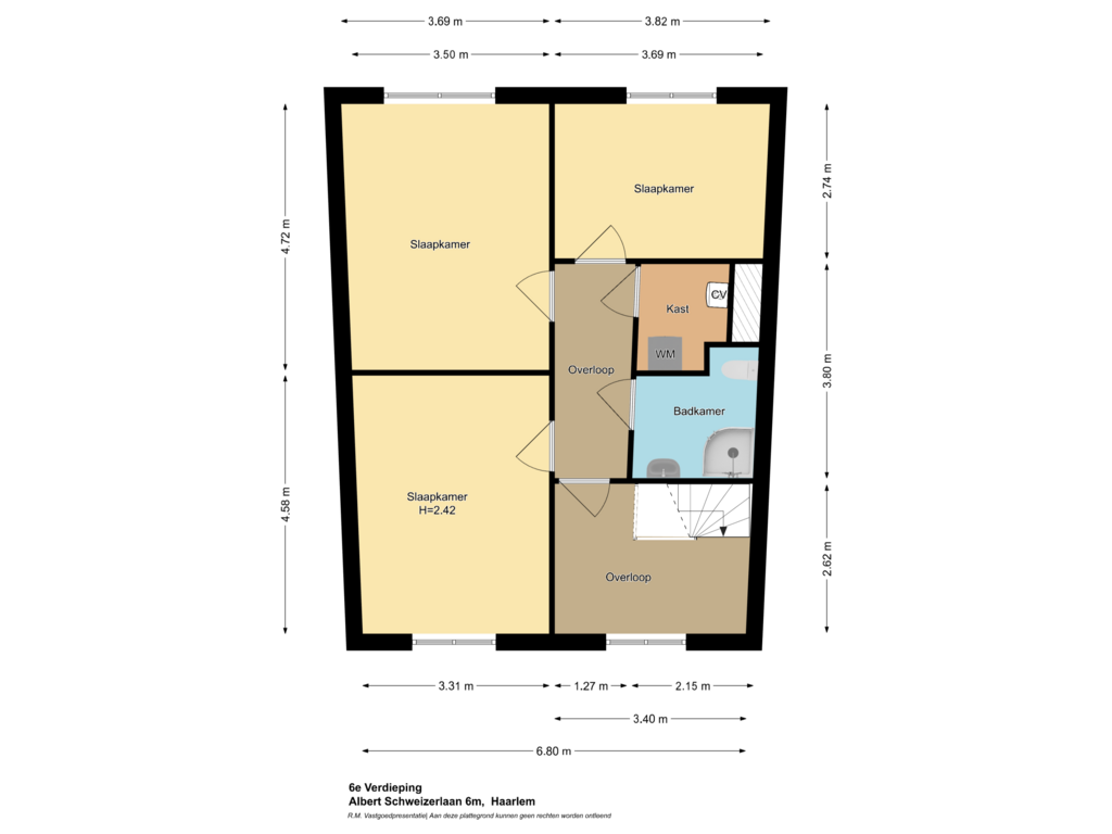 Bekijk plattegrond van 6e Verdieping van Albert Schweitzerlaan 6-M