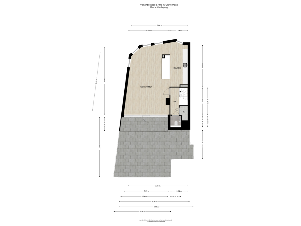 Bekijk plattegrond van Derde Verdieping van Valkenboskade 679