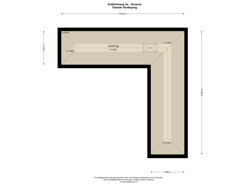 View floorplan of Tweede Verdieping of Vrakkinkweg 5-A