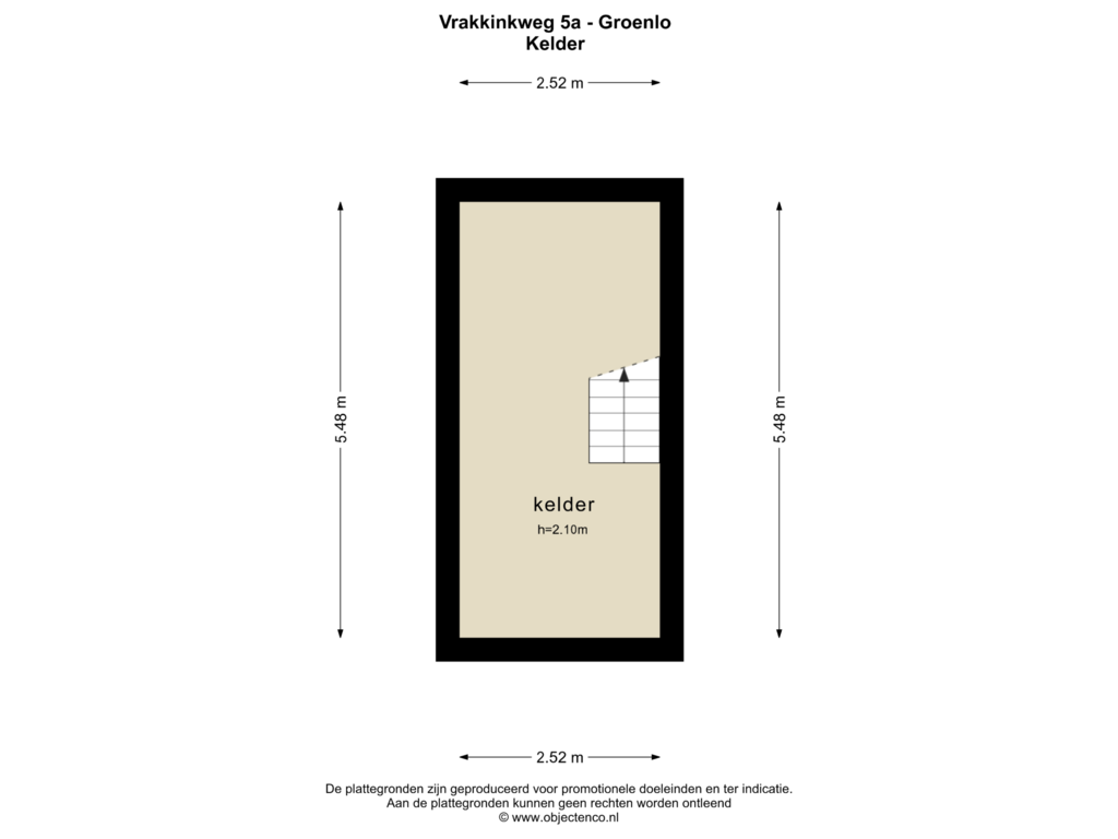 View floorplan of Kelder of Vrakkinkweg 5-A