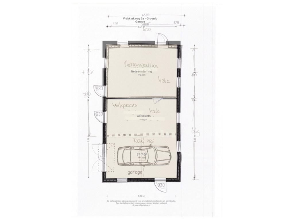 View floorplan of Garage of Vrakkinkweg 5-A