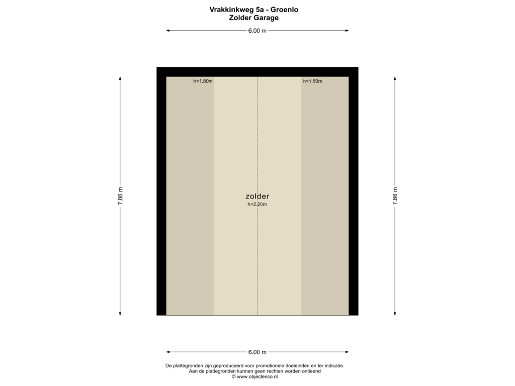 View floorplan of Zolder Garage of Vrakkinkweg 5-A