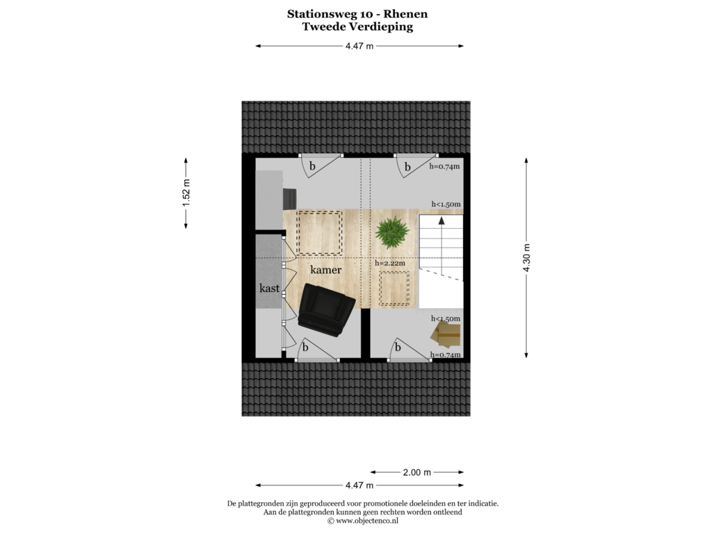 View floorplan of TWEEDE VERDIEPING of Stationsweg 10