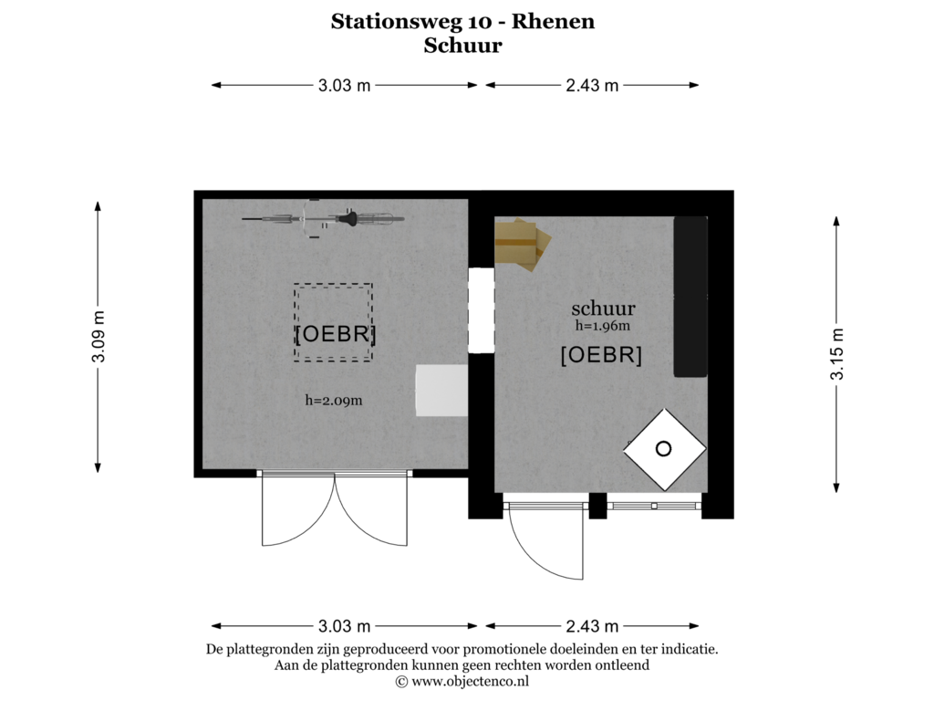 View floorplan of SCHUUR of Stationsweg 10