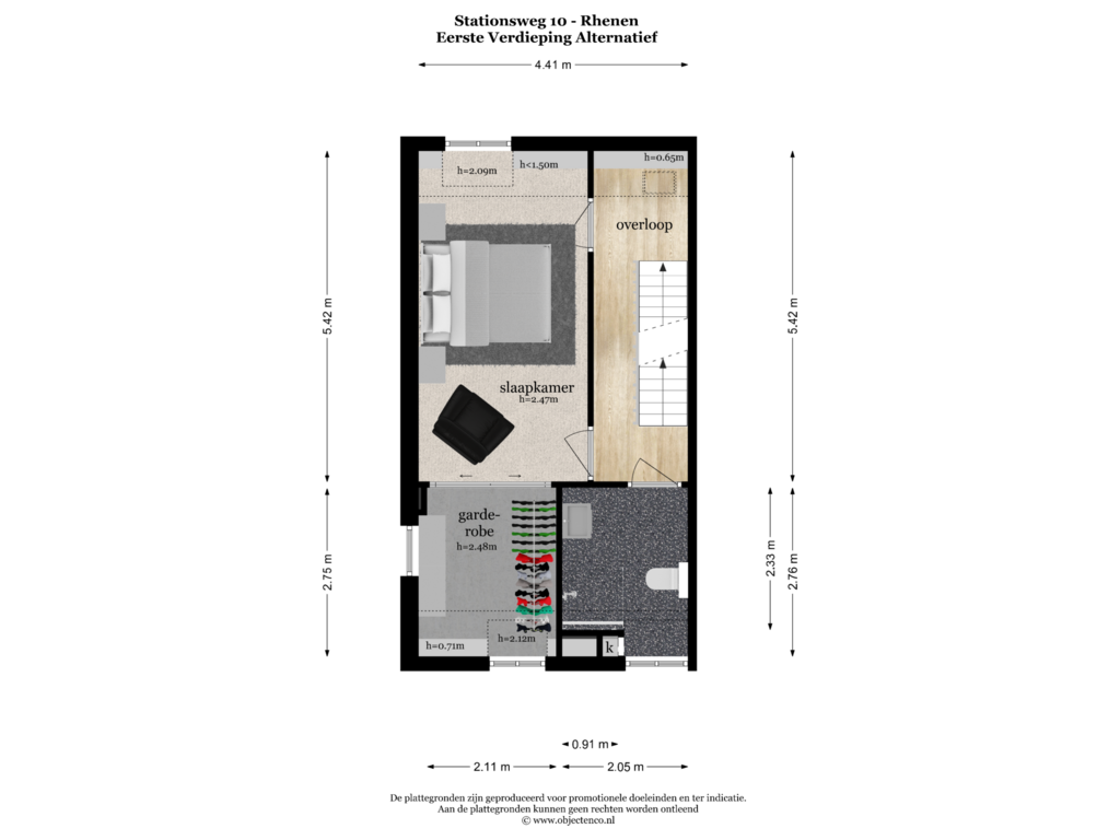 View floorplan of EERSTE VERDIEPING ALTERNATIEF of Stationsweg 10