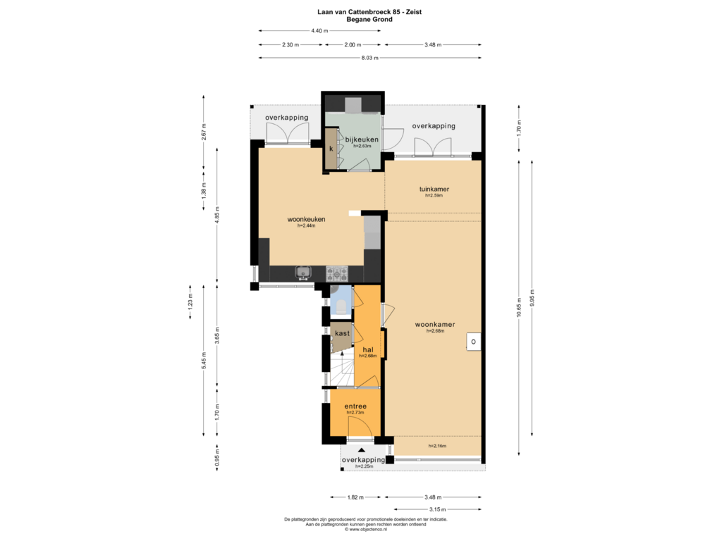 Bekijk plattegrond van BEGANE GROND van Laan van Cattenbroeck 85