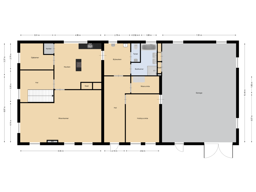 Bekijk plattegrond van Begane grond van Burgt 9