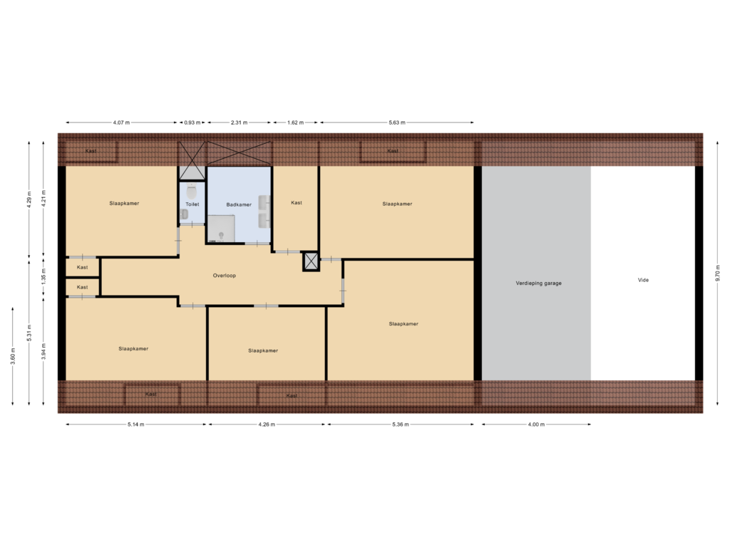 Bekijk plattegrond van 1e verdieping van Burgt 9