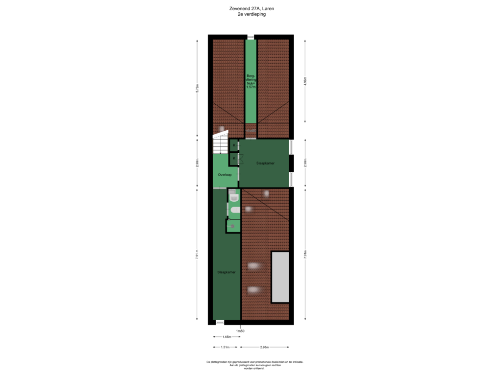 Bekijk plattegrond van 2e verdieping van Zevenend 27-A