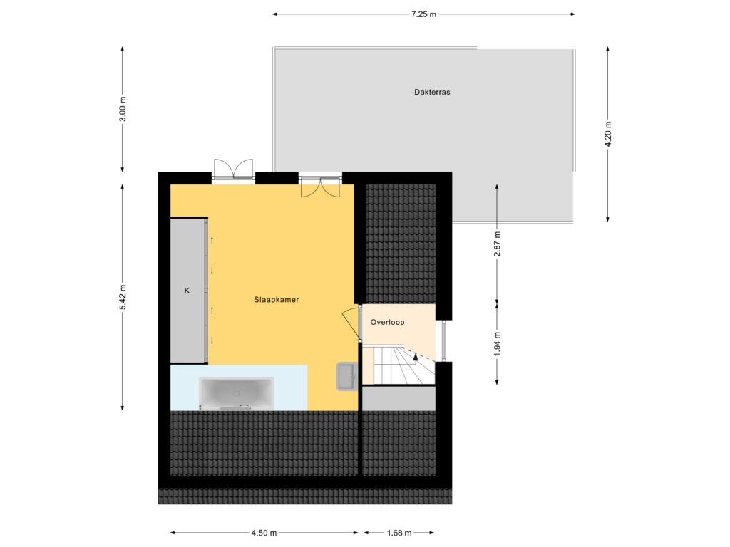 View floorplan of 1e Verdieping of Heemafstraat 8