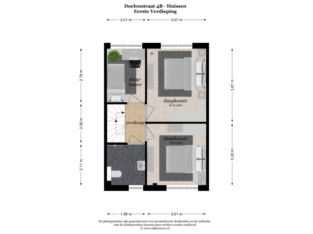 Bekijk plattegrond van EERSTE VERDIEPING van Doelenstraat 4-B