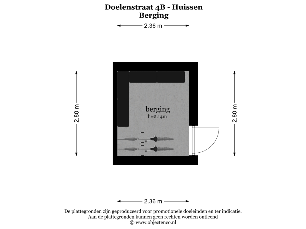 Bekijk plattegrond van BERGING van Doelenstraat 4-B