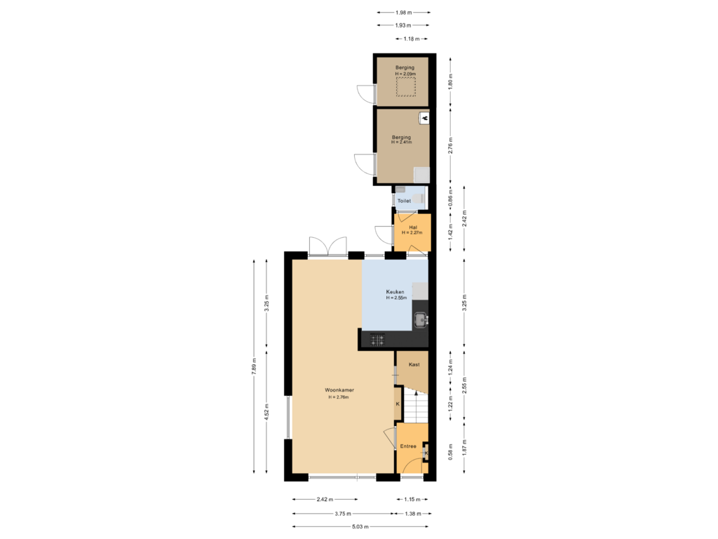 Bekijk plattegrond van Begane grond van Hogeweg 21