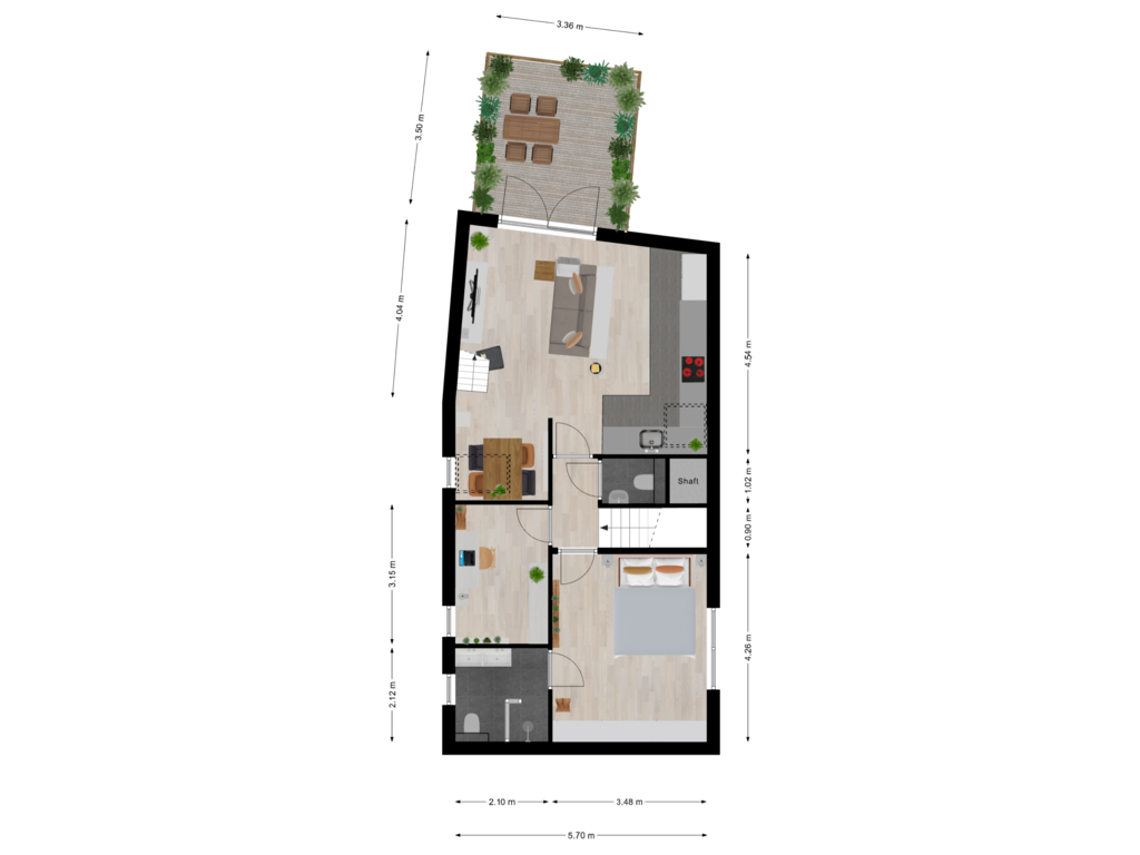 Bekijk plattegrond van Eerste verdieping van Het Roombeekhofje 50