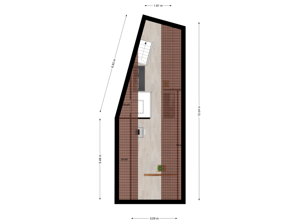 Bekijk plattegrond van Tweede verdieping van Het Roombeekhofje 50