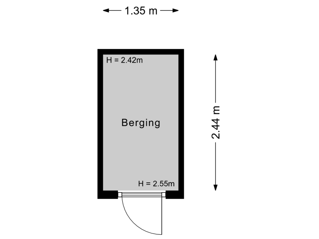 View floorplan of Berging of Varkenmarkt 13