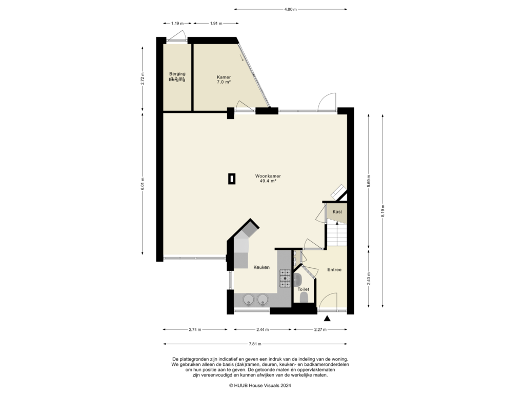 Bekijk plattegrond van Begane Grond van Brandenborchstraat 13