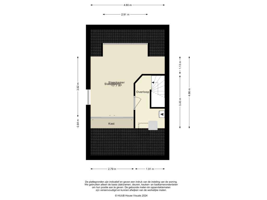 Bekijk plattegrond van 2e Verdieping van Brandenborchstraat 13