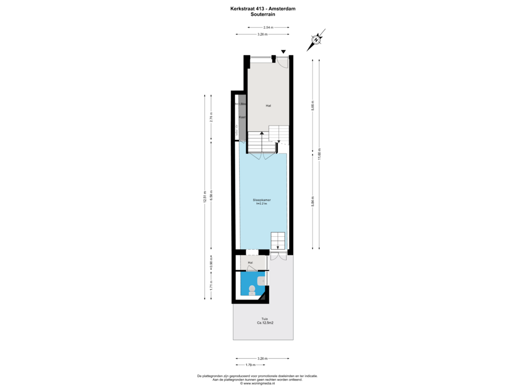 Bekijk plattegrond van Souterrain van Kerkstraat 413-H