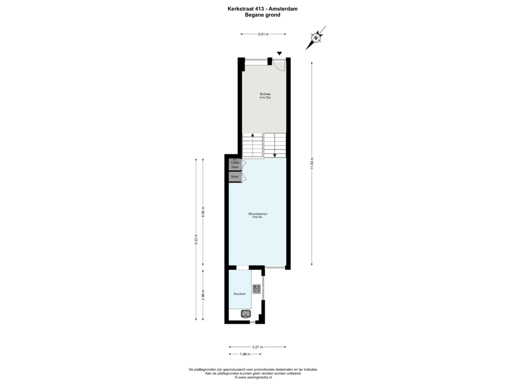 Bekijk plattegrond van Begane grond van Kerkstraat 413-H