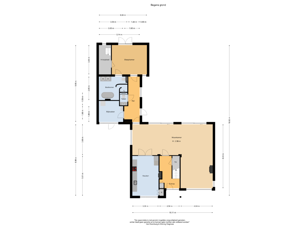 Bekijk plattegrond van Begane grond van Koewijzend 22-A