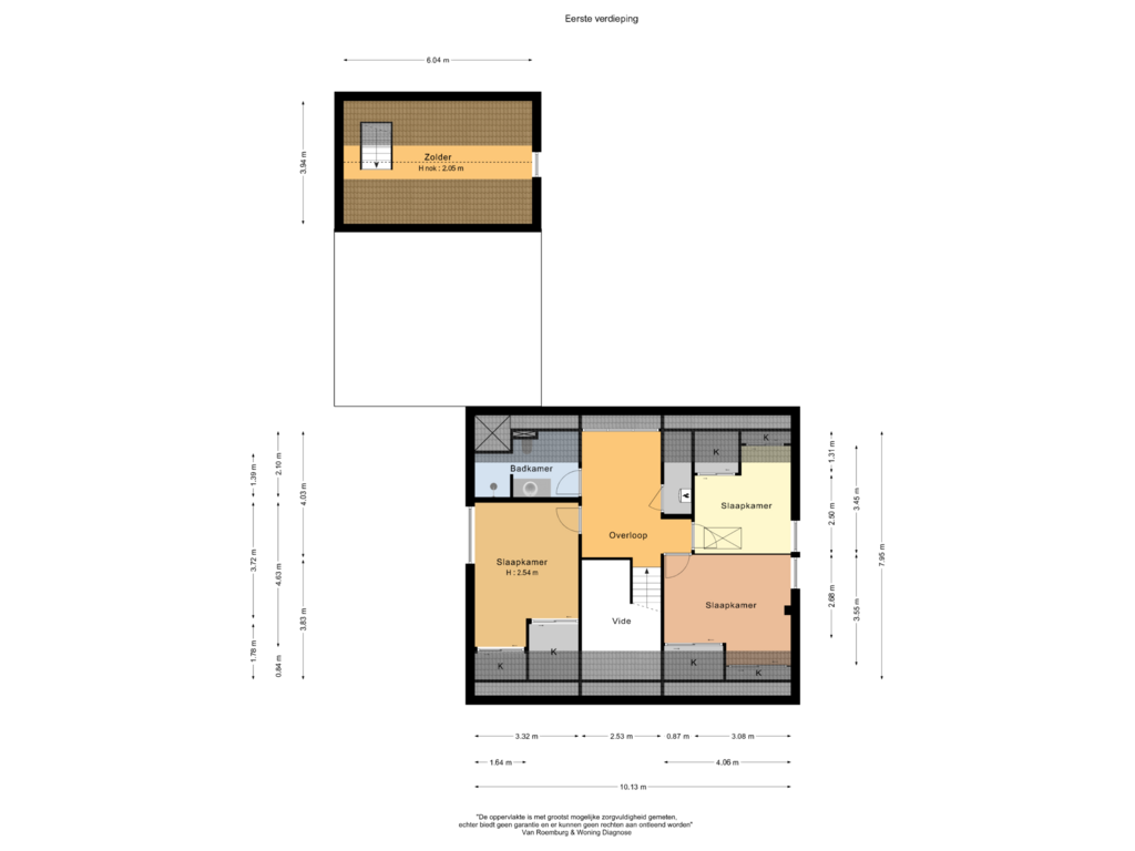 Bekijk plattegrond van Eerste verdieping van Koewijzend 22-A