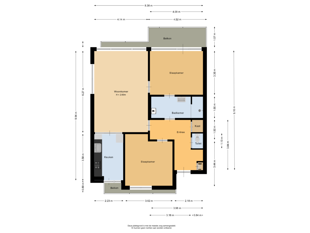 View floorplan of Appartement of Museumplein 28-08