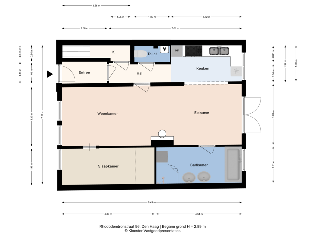 View floorplan of Begane grond of Rhododendronstraat 96