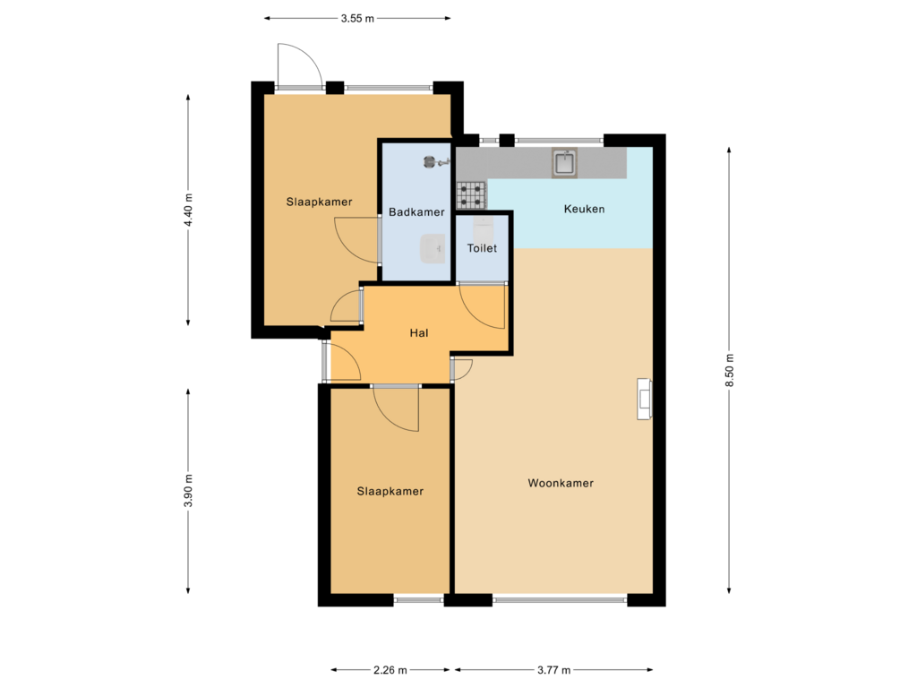 View floorplan of Begane grond of Kanaalweg 69