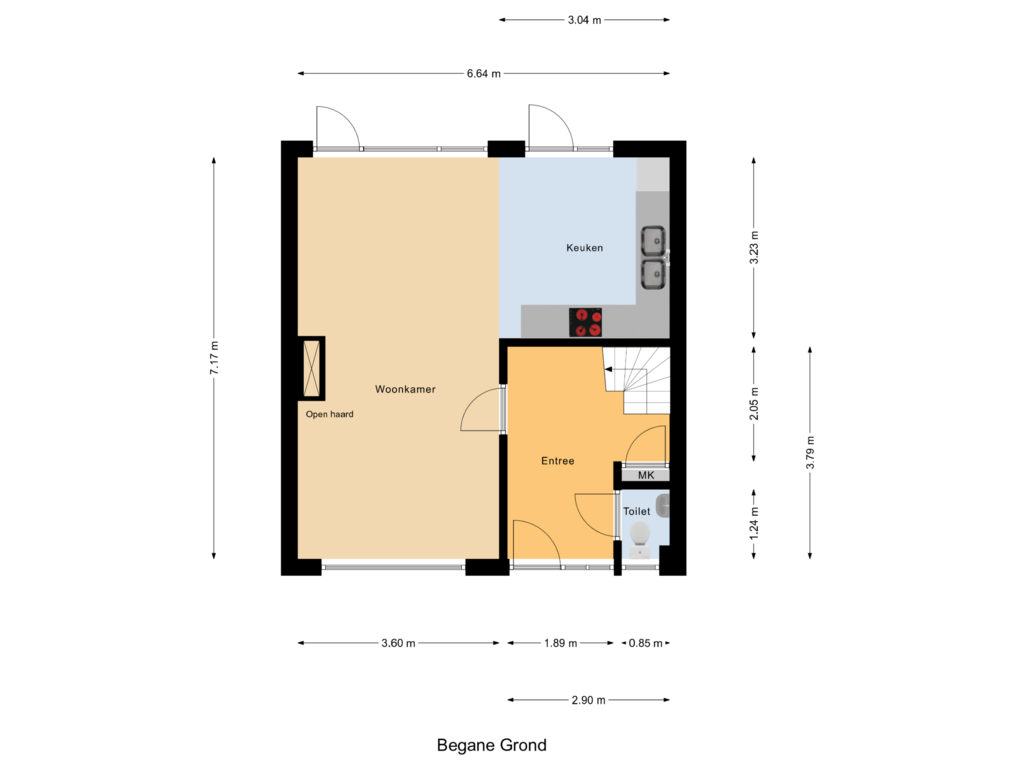 View floorplan of Begane Grond of Withagen 33