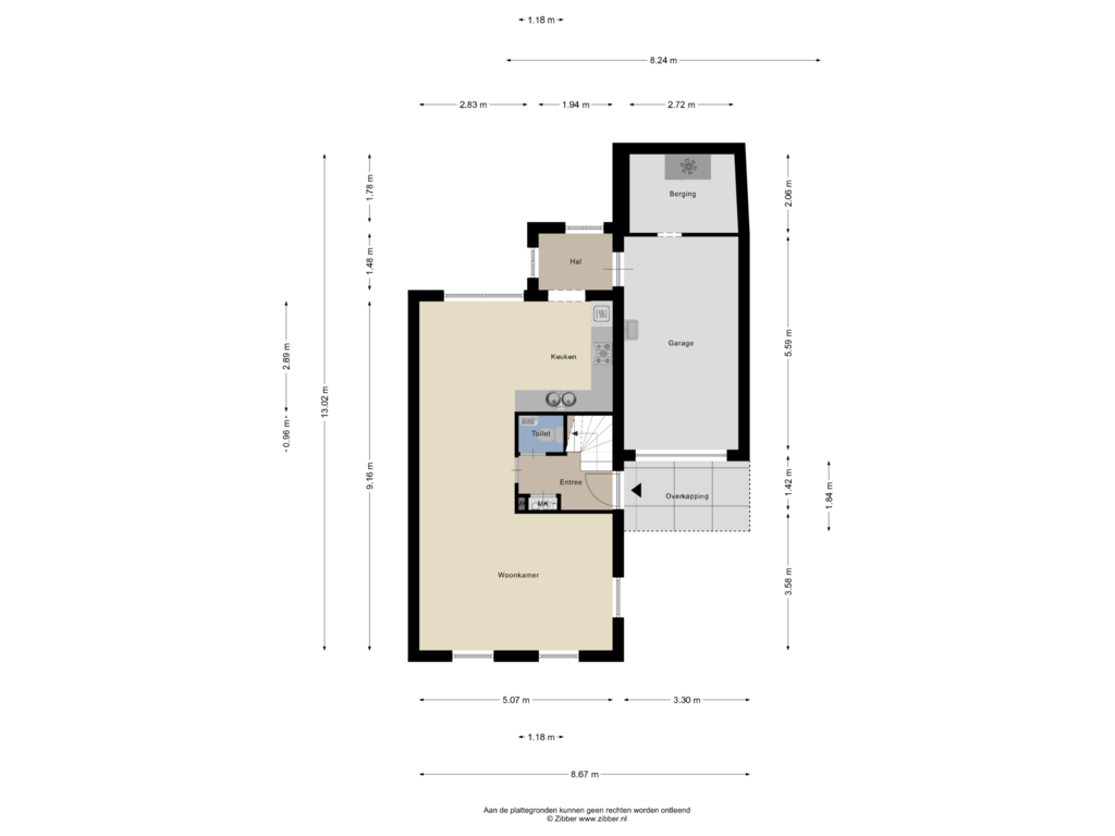 View floorplan of Begane grond of Oscar Woltersstraat 21