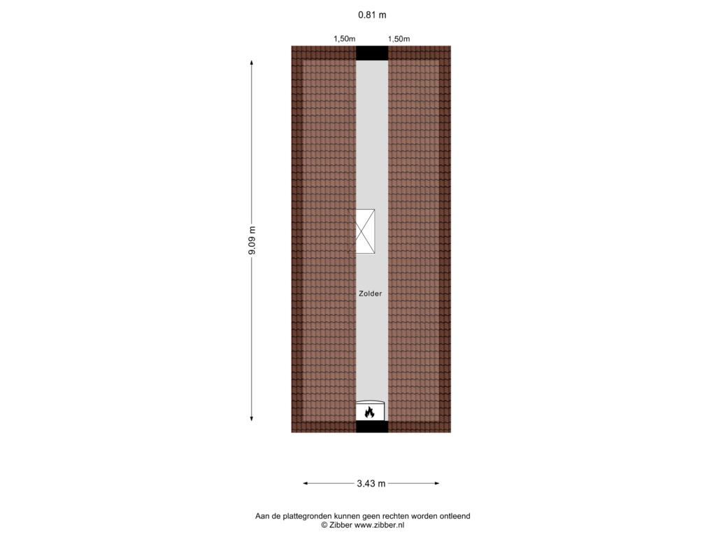 View floorplan of Zolder of Oscar Woltersstraat 21