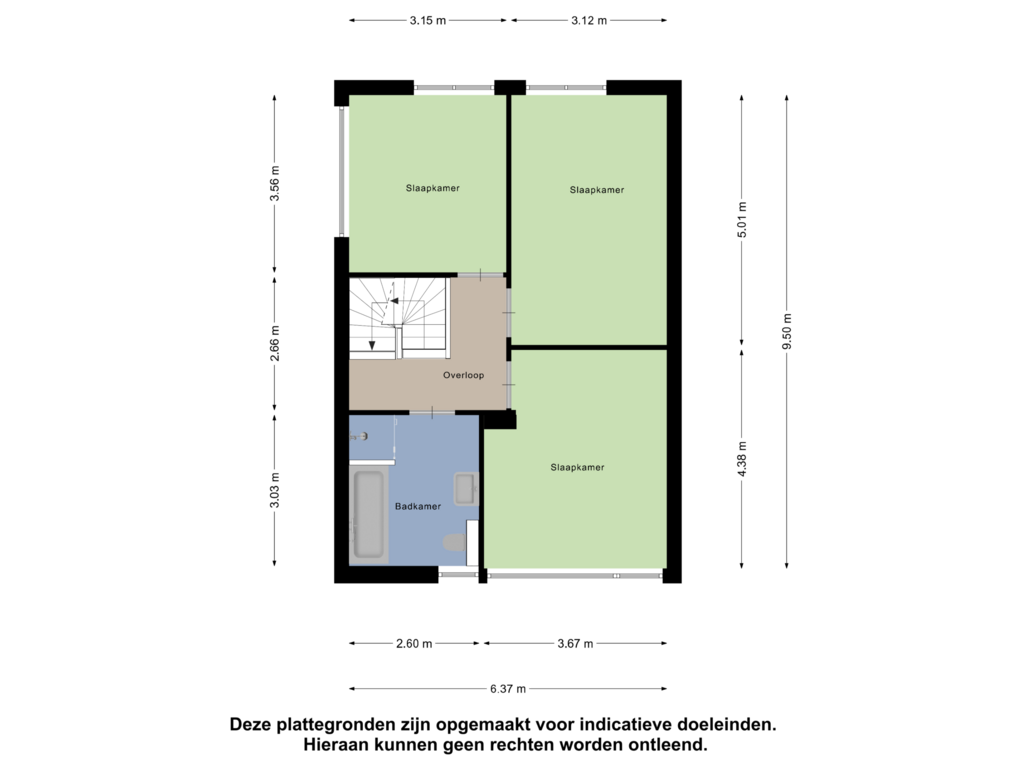 Bekijk plattegrond van Eerste Verdieping van Mortel 63