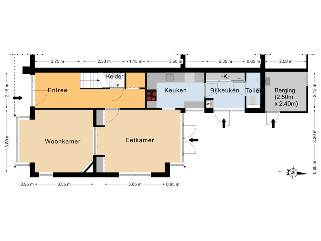 View floorplan of Begane grond of Gasthuislaan 12