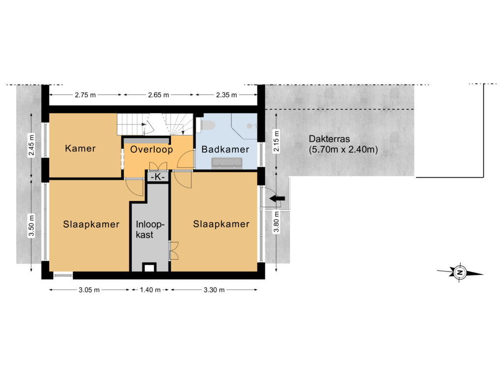 View floorplan of 1e Verdieping of Gasthuislaan 12