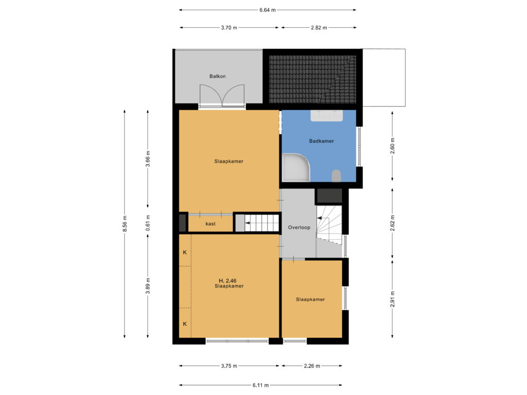 Bekijk plattegrond van 1ste verdieping van Frans van Mierislaan 16